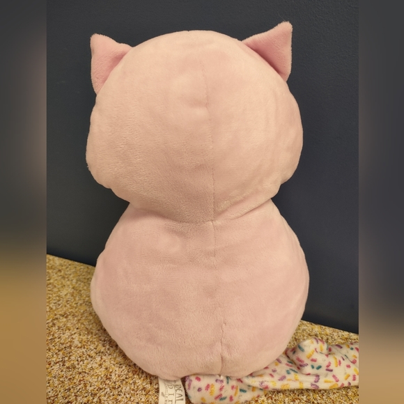 βideal toys Pink Cat Kitten Kitty Sprinkle Sitting Long tail Plush 19in - Picture 4 of 17